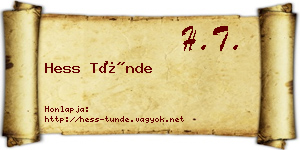 Hess Tünde névjegykártya