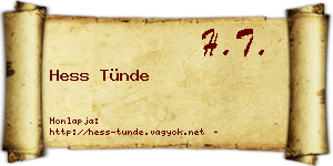 Hess Tünde névjegykártya